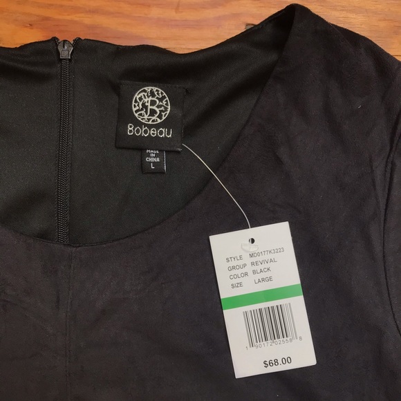 Bobeau Black Suede Dress, NWT, L - Picture 5 of 15